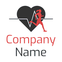 Logo sport running con corazón - Medical & Farmacia Logotipo