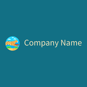 Leopard logo on a Deep Sea background - Dieren/huisdieren