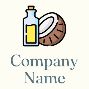 Coconut oil logo on a Ivory background - Abstracto