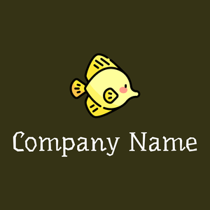 Yellow tang logo on a Turtle Green background - Animali & Cuccioli