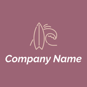 Surfing logo on a Mauve Taupe background - Communauté & Non-profit