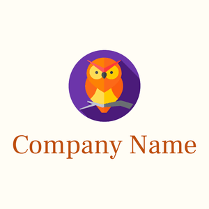 Owl logo on a Floral White background - Abstrait