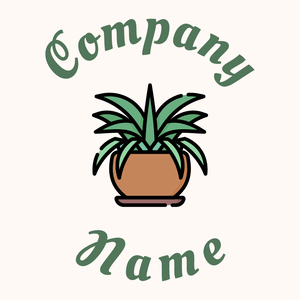 Spider plant logo on a Seashell background - Muebles de casa