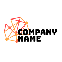 Corporate logo with lines and dots - Technology