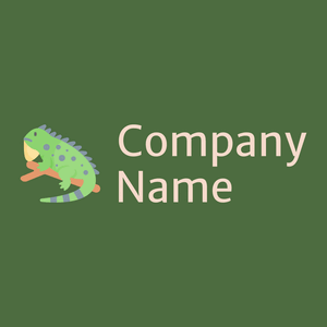 Iguana logo on a Chalet Green background - Animali & Cuccioli