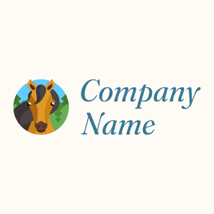 Horse logo on a Floral White background - Animales & Animales de compañía