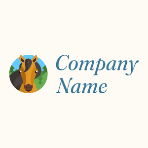 Horse logo on a Floral White background - Animais e Pets