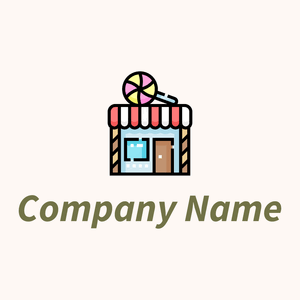 Candy shop logo on a pale background - Abstrait