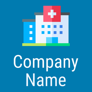 Hospital logo on a Cerulean background - Medical & Farmacia