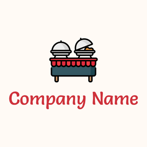 Red Buffet logo on a beige background - Essen & Trinken