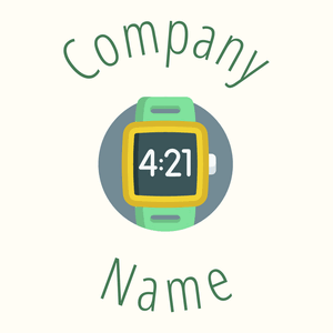 Digital watch logo on a Floral White background - Computer