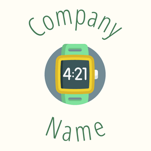 Digital watch logo on a Floral White background - Computadora