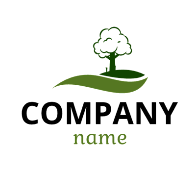 Business logo with tree and plain - Landscaping