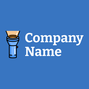 Flashlight logo on a Curious Blue background - Construction & Outils