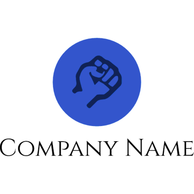 Logo with a tight blue fist - Política