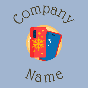 Phone case logo on a Echo Blue background - Rechner