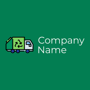 Garbage truck logo on a Tropical Rain Forest background - Automobile & Véhicule