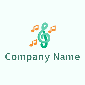 Music logo on a Mint Cream background - Entertainment & Kunst