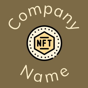 Nft logo on a Yellow Metal background - Techno