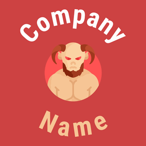Evil logo on a Mahogany background - Religión