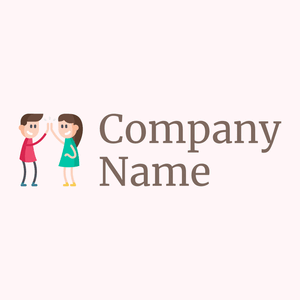 High five logo on a Lavender Blush background - Abstrait