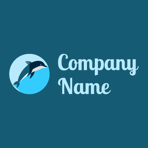 Deep Sky Blue Dolphin on a Blue Stone background - Animais e Pets
