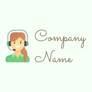 Call center agent logo on a Honeydew background - Empresa & Consultantes