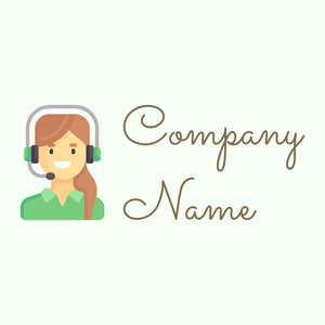 Call center agent logo on a Honeydew background - Entreprise & Consultant