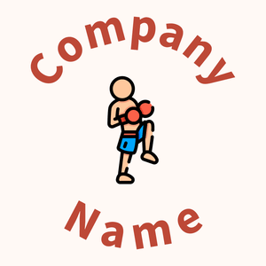 Kickboxing logo on a Seashell background - Esportes