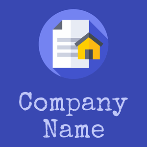 Real estate logo on a Free Speech Blue background - Imóveis & Hipoteca