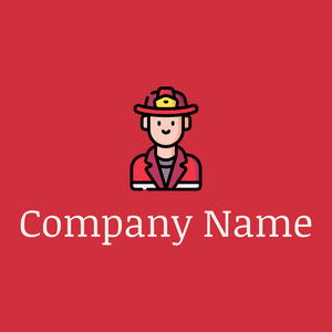 Fireman on a Brick Red background - Seguridad