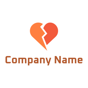 Broken heart logo on a White background - Computer