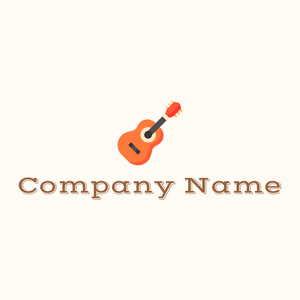 Orange Guitar on a Floral White background - Divertissement & Arts