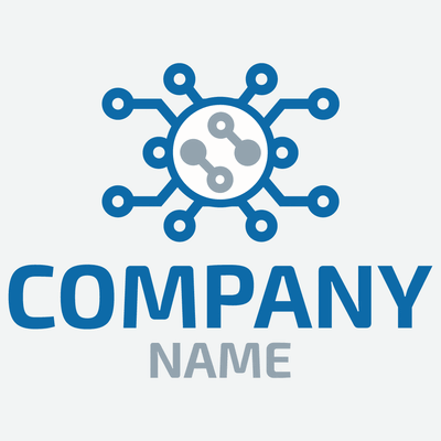 Blue and grey circuits logo  - Technology