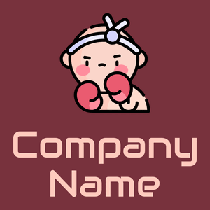 Muay thai logo on a Merlot background - Esportes