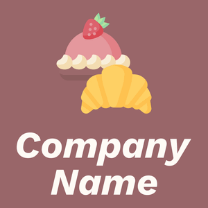 Bakery logo on a Copper Rose background - Alimentos & Bebidas