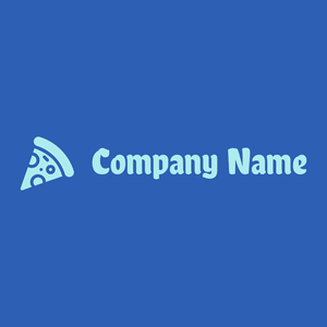Pizza logo on a Cerulean Blue background - Comida & Bebida