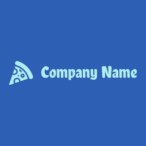 Pizza logo on a Cerulean Blue background - Alimentos & Bebidas