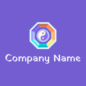 Feng shui logo on a Slate Blue background - Abstrait