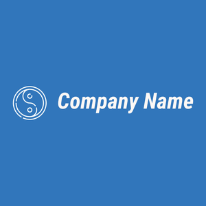 Yin yang logo on a Curious Blue background - Abstrait