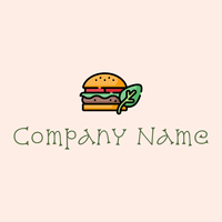 Vegan burger logo on a beige background - Food & Drink