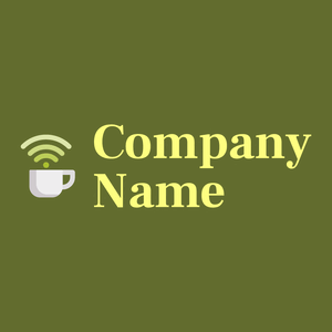 Coffee logo on a Dark Olive Green background - Alimentos & Bebidas