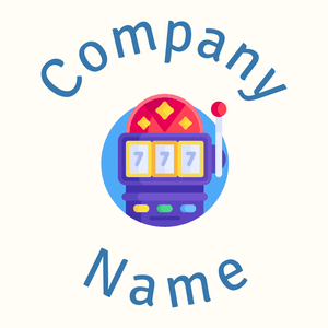 Slot machine logo on a Floral White background - Entertainment & Arts