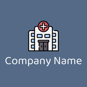 Hospital logo on a Kashmir Blue background - Medical & Farmacia