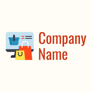 Shopping logo on a Floral White background - Computer