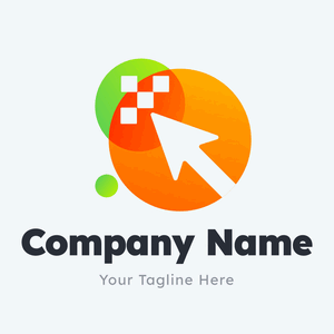 Cursor and pixels logo - Internet