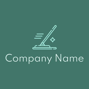 Floor mop logo on a Dark Green Copper background - Limpieza & Mantenimiento