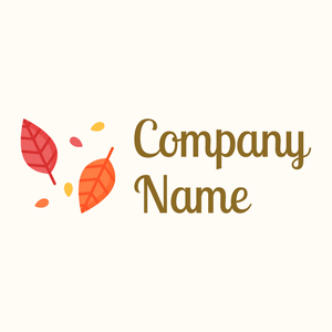 Burnt Sienna Dry leaves on a Floral White background - Paisage