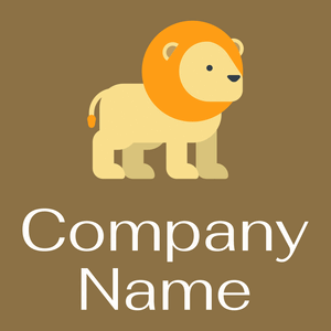 Lion logo on a Dark Wood background - Dieren/huisdieren