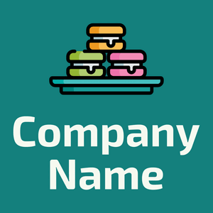 Macaron logo on a Deep Sea background - Alimentos & Bebidas